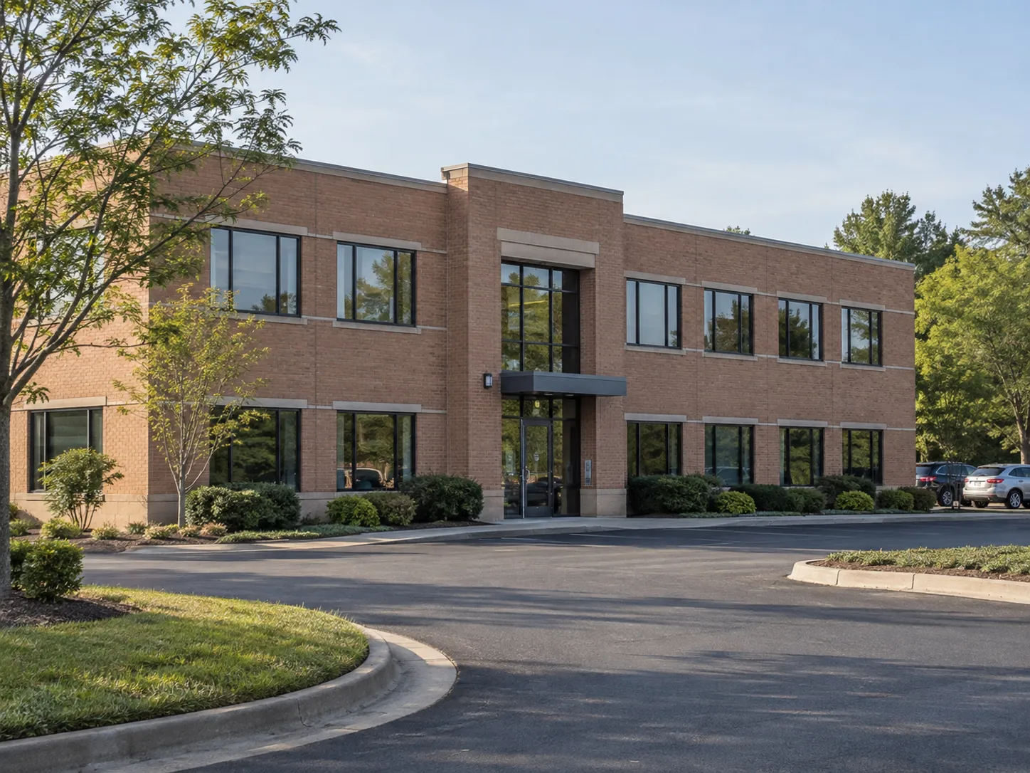 Two-story brick commercial building
